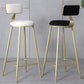 Glam Armless Counter Stool Iron Cafe Bar Stool with Cushion and Pedal