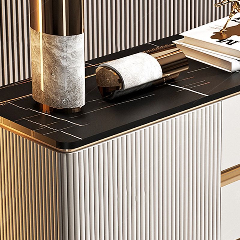 Stone Buffet Server Modern Style Side Board with Cabinets and Drawers Clearhalo 'buffet_sideboard' 'Buffets & Sideboards' 'furn' 'furn_buffet_sideboard' 'Furniture' 'Kitchen & Dining Furniture' 1200x1200_97b94606-0ccd-4adb-b72d-d66bd0e9887a