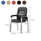 Modern Office Chair No Wheels Leather Desk Chair for Meeting Room