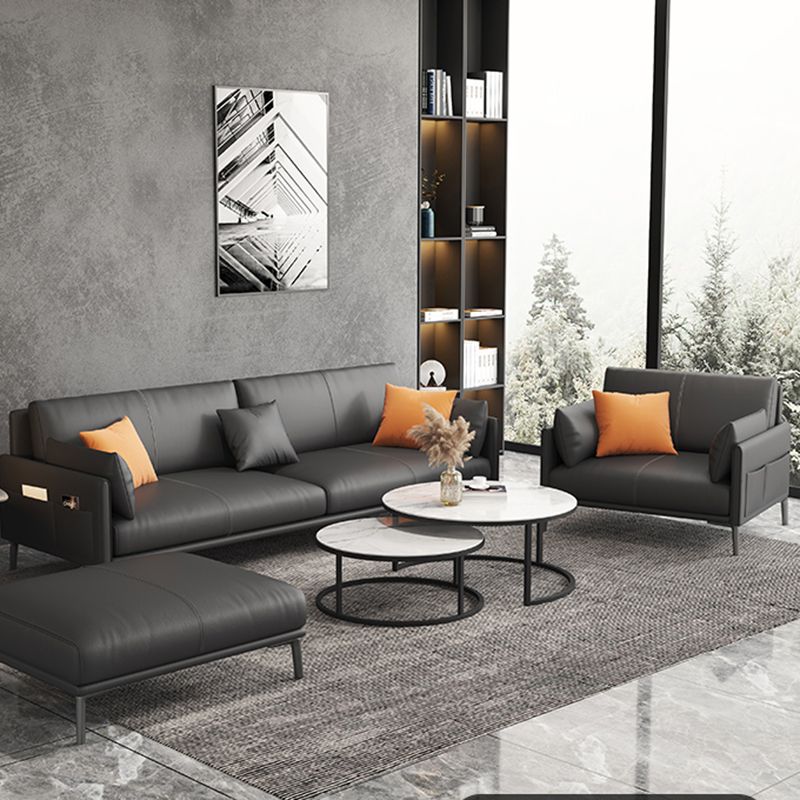 32.28" H Scandinavian Standard Square Arm Sofa with Pillow Back in Brown Finish Clearhalo 'furn' 'furn_sofas' 'Furniture' 'furniture_sofas' 'kitchen' 'kitchen_sofas' 'Living Room Furniture' 'Sofa' 'sofas' 1200x1200_97bb30a2-a569-4ad0-998d-995b43e2761b