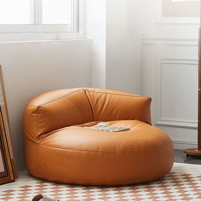 Modern Fixed Back Chair Solid Color Faux Leather Armless Chair