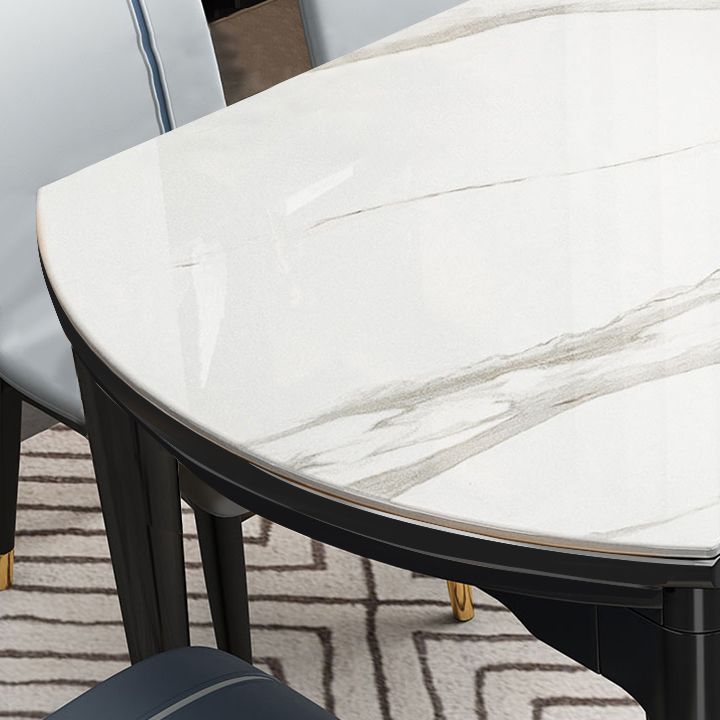 Sintered Stone Extendable Round Table for Restaurant Modern Dining Table with 4 Legs Clearhalo ' dining_table' 'Dining Tables & Seating' 'Dining Tables' 'furn' 'furn_dining_table' 'Furniture' 'furniture_dining_table' 'Kitchen & Dining Furniture' 'kitchen&dining_furn' 'kitchen' 'kitchen_dining_table' 1200x1200_97bcb510-d825-4fe9-a4d4-23826fd6b1ee