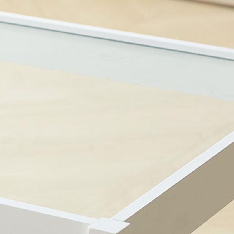 Madera de madera y vidrio mesita de noche moderna mesita de noche abierta con piernas