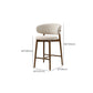 Solid Wood Dining Stools White Upholstered Bar Stools with Footrest