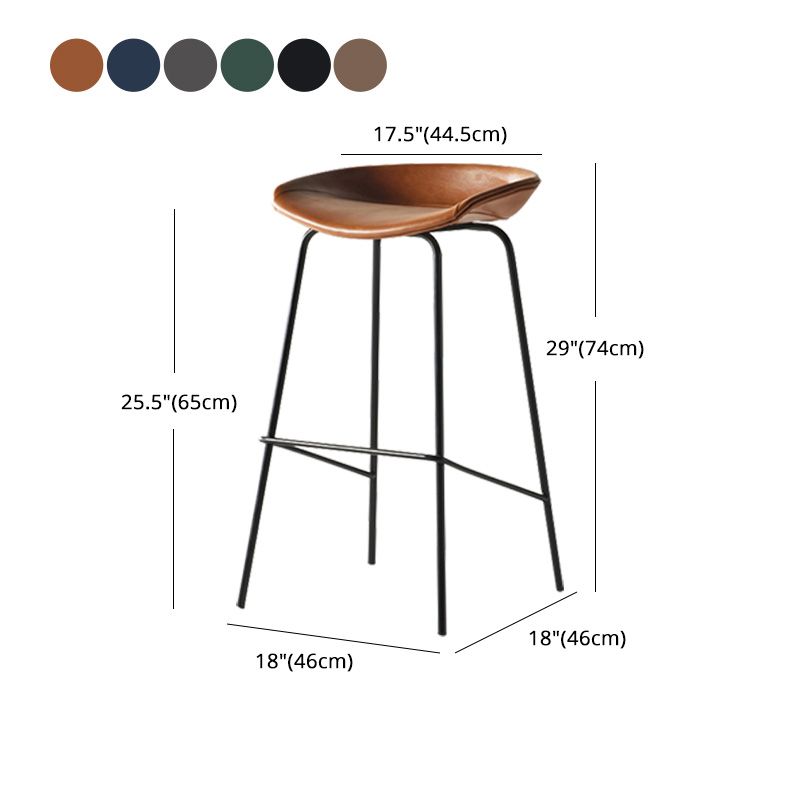 Modern Style Iron Bar Chair with Footrest Low Back Simple Bar Stool Clearhalo 'Bar Furniture' 'Bar Stools' 'bar_stools' 'furn' 'furn_bar_stools' 'furniture_bar_stools' 'Kitchen & Dining Furniture' 'kitchen&dining_furn' 'kitchen' 'kitchen_furn' Furniture' 1200x1200_97c01a8e-0a3e-450c-a6d6-30c521d406d0