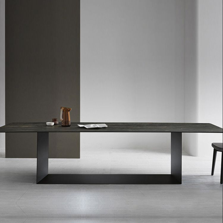 Metal Traditional Luxury Rectangle Indoor Table Sintered Stone Top Table for Home Clearhalo ' dining_table' 'Dining Tables & Seating' 'Dining Tables' 'furn' 'furn_dining_table' 'Furniture' 'furniture_dining_table' 'Kitchen & Dining Furniture' 'kitchen&dining_furn' 'kitchen' 'kitchen_dining_table' 1200x1200_97c1000f-c990-4a02-9775-cbc9b1c76798