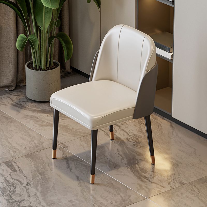 Scandinavian Style Leather Dining Chairs Solid Back Armless Dining Chair Clearhalo 'Dining Chairs' 'Dining Tables & Seating' 'dining_chair' 'furn' 'furn_dining_chair' 'Furniture' 'Kitchen & Dining Furniture' 1200x1200_97c10ea9-02a9-4c7e-9776-1eaa159440b0