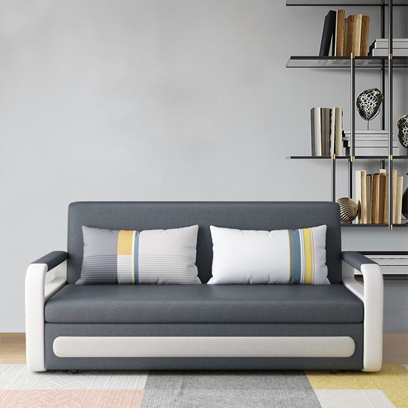 Divano in pelle in finto grigio letto 33.46 "divano a braccio quadrato largo