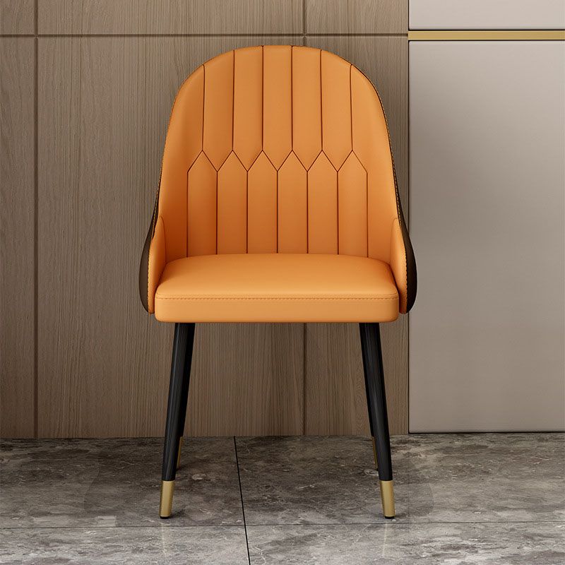 Scandinavian Solid Back Arm Chairs Leather Dining Side Chairs Clearhalo 'Dining Chairs' 'Dining Tables & Seating' 'dining_chair' 'furn' 'furn_dining_chair' 'Furniture' 'Kitchen & Dining Furniture' 1200x1200_97c2d0d0-955a-4dc2-80a9-11ba0ddc5290