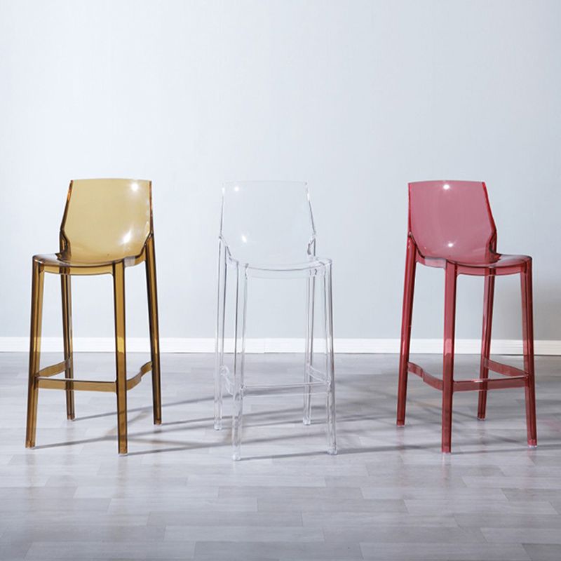 Industrial Bar Stool Acrylic Backrest Counter Stool for Living Room