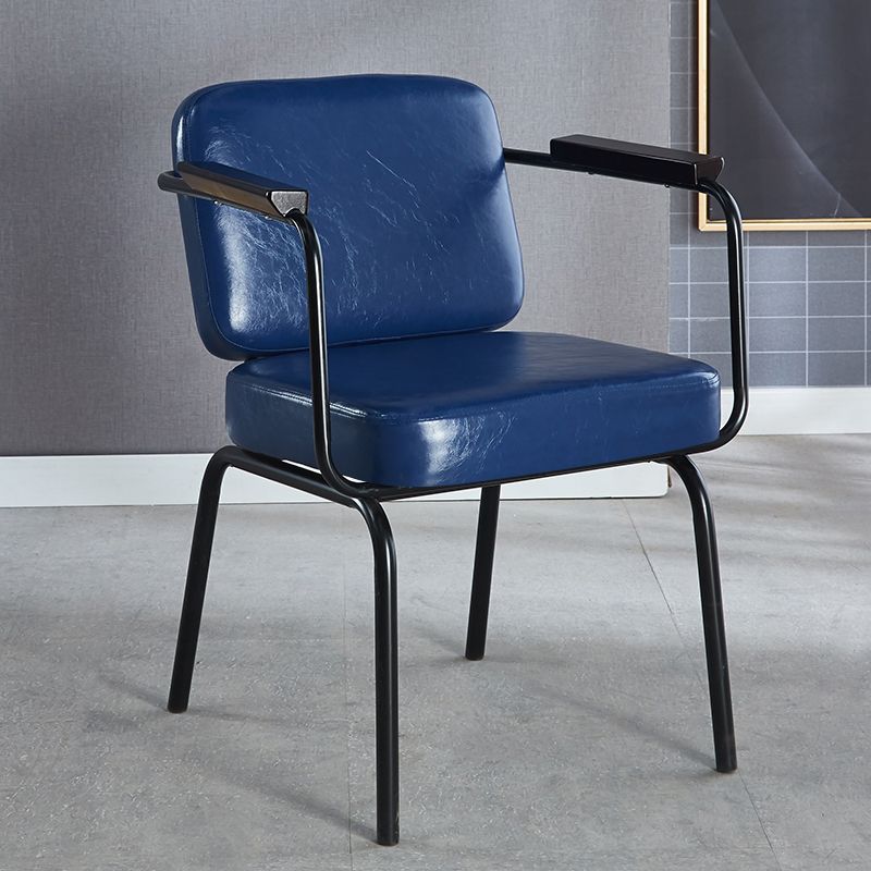 Metal Industrial Dining Room Chair Metallic Finish Parsons Dining Arm Chair Clearhalo ' kitchen&dining_furn' 'Dining Chairs' 'Dining Tables & Seating' 'dining_chair' 'furn' 'furn_dining_chair' 'Furniture' 'furniture_dining_chair' 'Kitchen & Dining Furniture' 'kitchen' 1200x1200_97c3c59d-2ce6-4e52-9dc7-51709d4c30ce