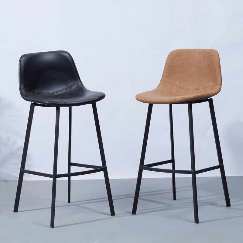 PU Leather Barstools Industrial Living Room Black Bar and Counter Stool Clearhalo 'Bar Furniture' 'Bar Stools' 'bar_stools' 'furn' 'furn_bar_stools' 'furniture_bar_stools' 'Kitchen & Dining Furniture' 'kitchen&dining_furn' 'kitchen' 'kitchen_furn' Furniture' 1200x1200_97c43589-7369-4bb2-be1e-07d1125cb2a7