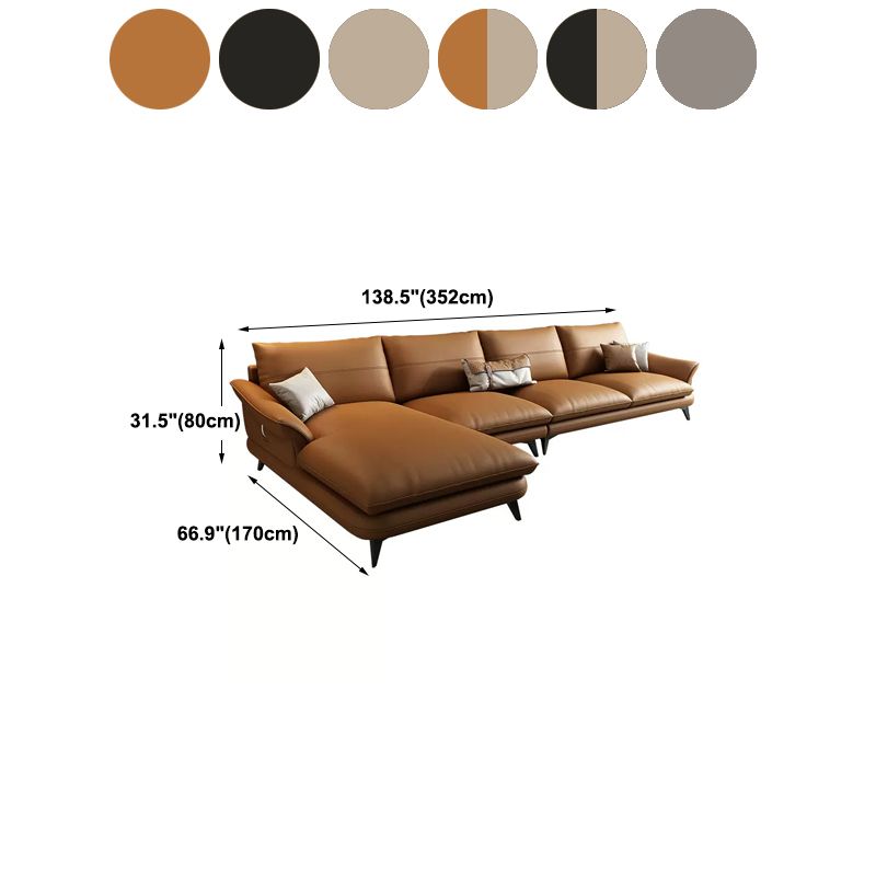 Sala de estar de cuero genuino nórdica Sofá Sofá Sofá Chaise