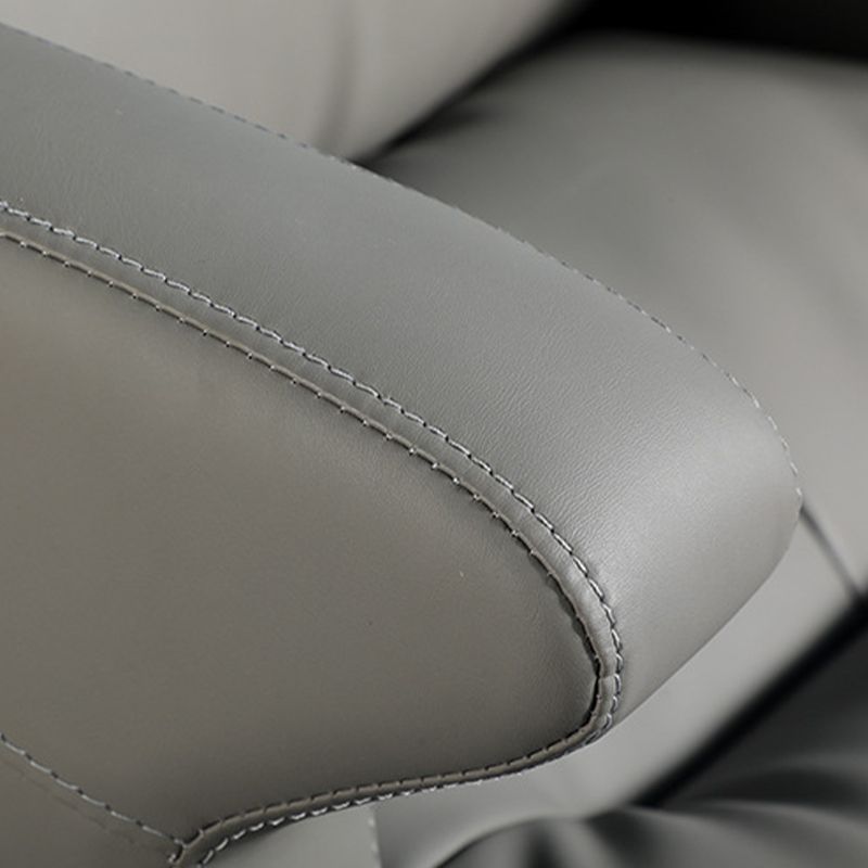 Las ruedas de silla ejecutiva de cuero gris contemporáneo incluyen silla de gerentes para la oficina