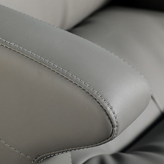 Las ruedas de silla ejecutiva de cuero gris contemporáneo incluyen silla de gerentes para la oficina