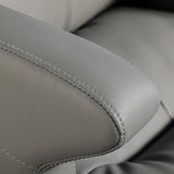 Las ruedas de silla ejecutiva de cuero gris contemporáneo incluyen silla de gerentes para la oficina