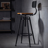 Taburetes de mostrador de madera maciza taburete de altura ajustable industrial para sala de estar