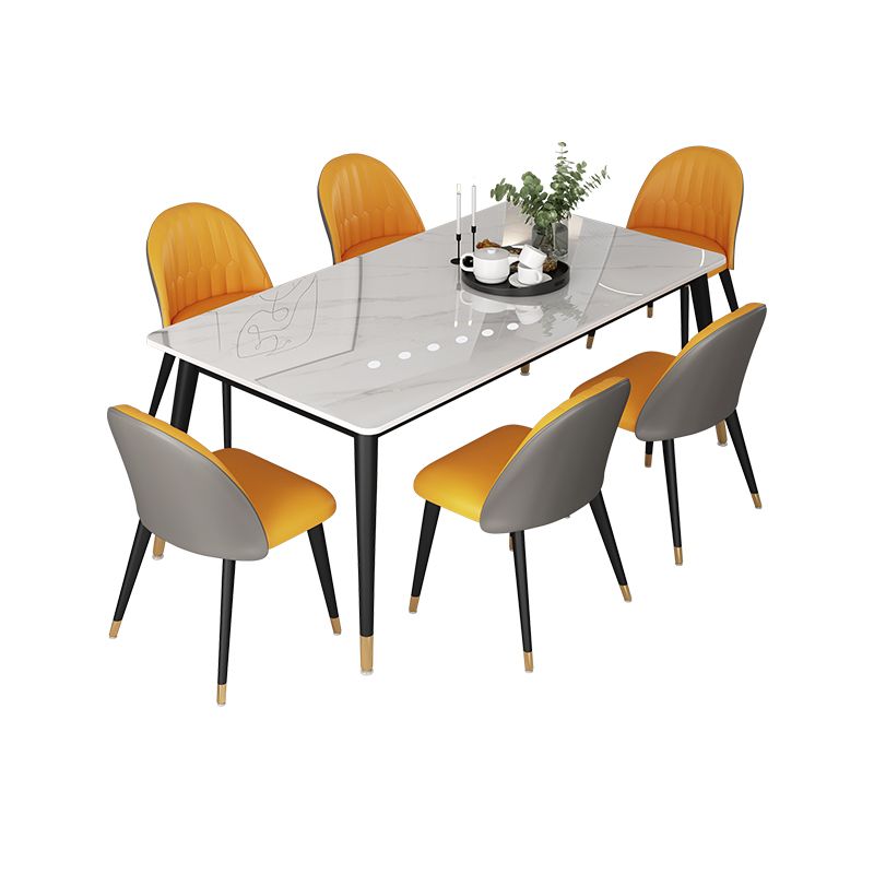 Modern 1/5/6/7 Pieces Dining Set Sintered Stone Dining Table Set with Leather Chairs Clearhalo 'Dining Room Sets' 'Dining Tables & Seating' 'dining_room_set' 'furn' 'furn_dining_room_set' 'Furniture' 'furniture_dining_room_set' 'Kitchen & Dining Furniture' 'kitchen&dining_furn' 'kitchen' 1200x1200_97c6e31e-f966-4b36-8e26-59ad6718b1e6