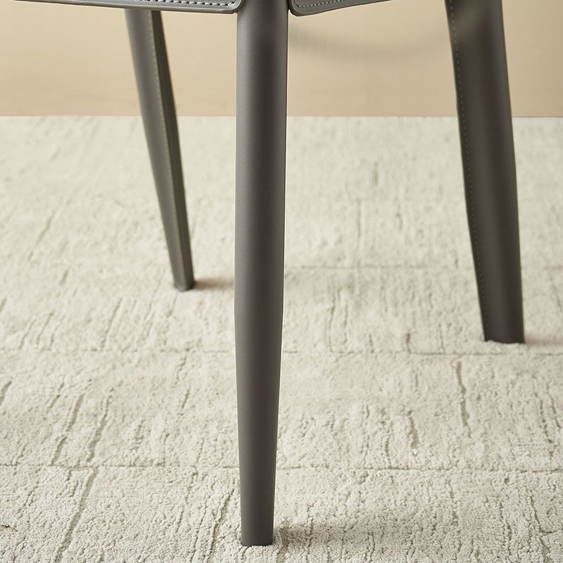 Modern Leather Dining Room Chair Metal Armless Chair for Restaurant Use Clearhalo ' kitchen&dining_furn' 'Dining Chairs' 'Dining Tables & Seating' 'dining_chair' 'furn' 'furn_dining_chair' 'Furniture' 'furniture_dining_chair' 'Kitchen & Dining Furniture' 'kitchen' 1200x1200_97c7d968-8b25-4bf1-b036-e9e45aa6a180