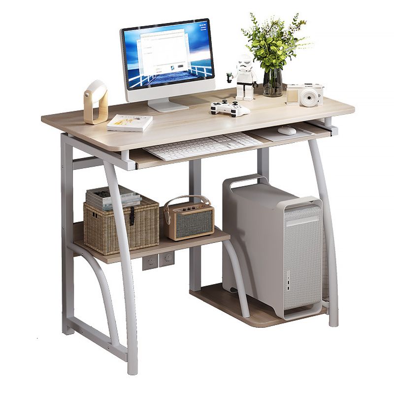 28-Inch Hight Desk Contemporary Rectangular Wooden Writing Desk with Keyboard Tray Clearhalo 'furn' 'furn_office_desk' 'Furniture' 'Office Desks' 'Office Furniture' 'office_desk' 1200x1200_97c9a9a2-fc0f-46bd-9968-6456fdd086a8