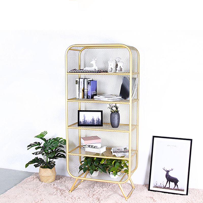 Contemporary Standard Metal Bookcase Closed Back Bookshelf with Rectangular Shelves Clearhalo 'Bookcases' 'furn' 'furn_bookcases' 'Furniture' 'Office Furniture' 1200x1200_97ca111e-3995-4dde-9ba6-12e14fa7ce12