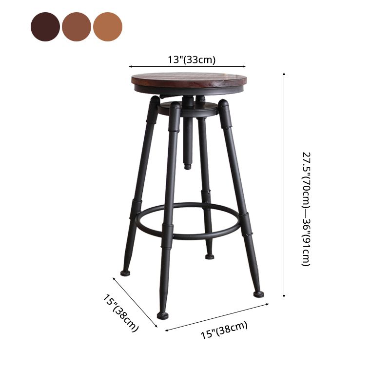Rotating Barstool Industrial Style 4 Feet Bar Stool for Dining Room Set of 3 Clearhalo 'Bar Furniture' 'Bar Stools' 'bar_stools' 'furniture_bar_stools' 'Kitchen & Dining Furniture' 'kitchen&dining_furn' 'kitchen' 'kitchen_furn' Furniture' 1200x1200_97ca8471-ce60-4809-9fa4-5045c8eccc60