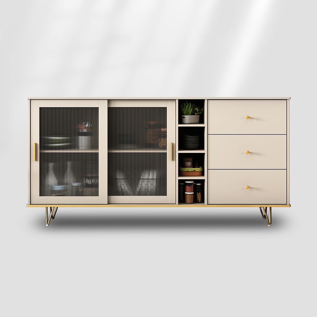 Glass and Sliding Doors Sideboard Modern MDF Kitchen 2-door Breakfront Sideboard Clearhalo 'buffet_sideboard' 'Buffets & Sideboards' 'furn' 'furn_buffet_sideboard' 'Furniture' 'furniture_buffet_sideboard' 'Kitchen & Dining Furniture' 1200x1200_97caf17d-ce7b-4ad7-adb1-fbc48928991e