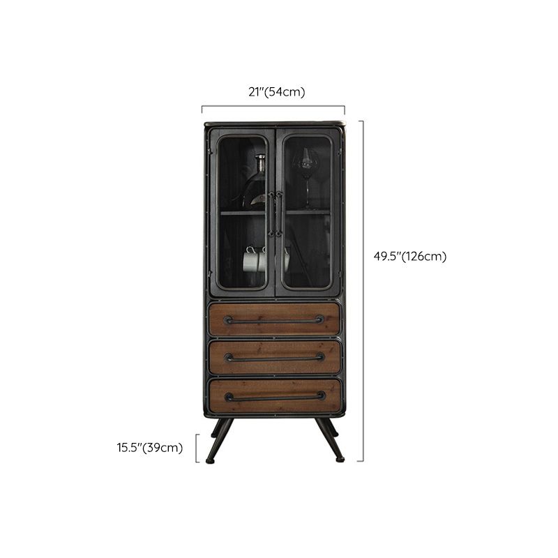Industrial Cabinet Bar Pulls With Stroge Rectangle Distressed Wood Accent Cabinet Clearhalo 'Cabinets & Chests' 'cabinets_chests' 'furn' 'furn_cabinets_chests' 'Furniture' 'Living Room Furniture' 1200x1200_97cb8d2b-ba9a-4955-9d9d-069727837db5