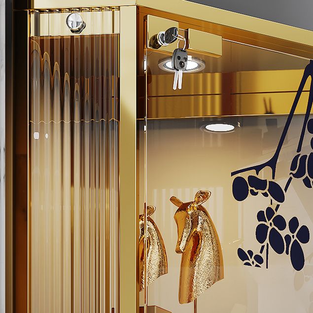 Porta del vino da pavimento in acciaio moderno con deposito in vetro per cucina