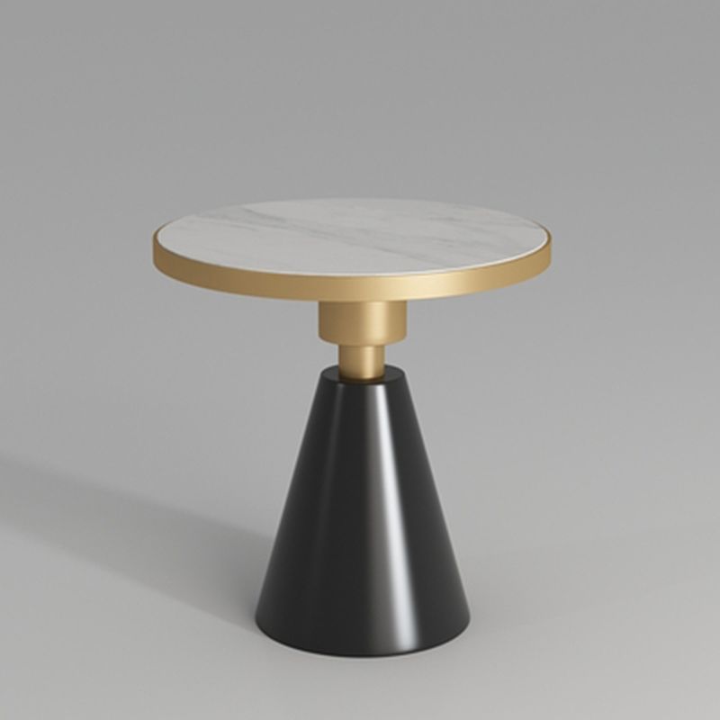 21.6" Tall Pedestal End Table, Glossy Marble Top Round End Table Clearhalo 'Coffee & Accent Tables' 'End & Side Tables' 'end_side_tables' 'furn' 'furn_end_side_tables' 'Furniture' 'Living Room Furniture' 1200x1200_97cc5d7d-4f59-4188-8325-f7c5c3cd68d0