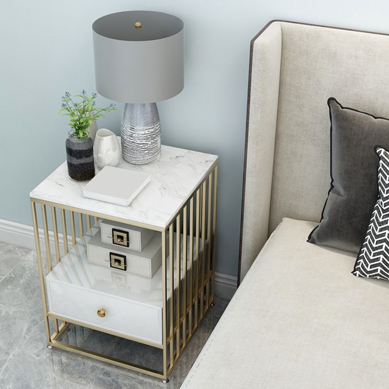 Contemporáneo de 24 "H Gabinete de cabecilla de mármol de Marfil de 24" H para dormitorio
