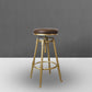 Nordic Armless Counter Stool Iron Bar Stool with Seat and Pedal