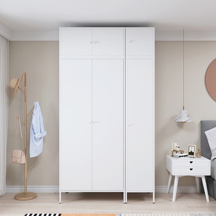 Metallic Finish Cabinet with Legs Contemporary Metal Wardrobe for Home Clearhalo 'Armoires & Wardrobes' 'armoires_wardrobes' 'Bedroom Furniture' 'furn' 'furn_armoires_wardrobes' 'Furniture' 1200x1200_97d071c6-409e-4776-adb3-ae34ea518296