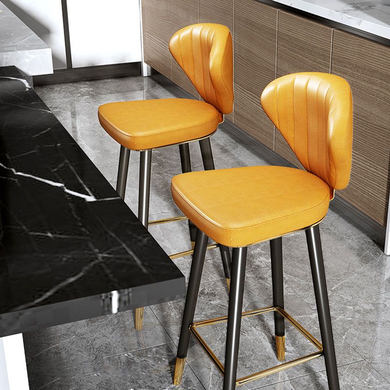 Scandinavian Home Footrest Stool Matte Finish Leather Barstool Clearhalo 'Bar Furniture' 'Bar Stools' 'bar_stools' 'Furniture' 'furniture_bar_stools' 'Kitchen & Dining Furniture' 1200x1200_97d14769-1552-4353-b689-6f9bc2ef273a