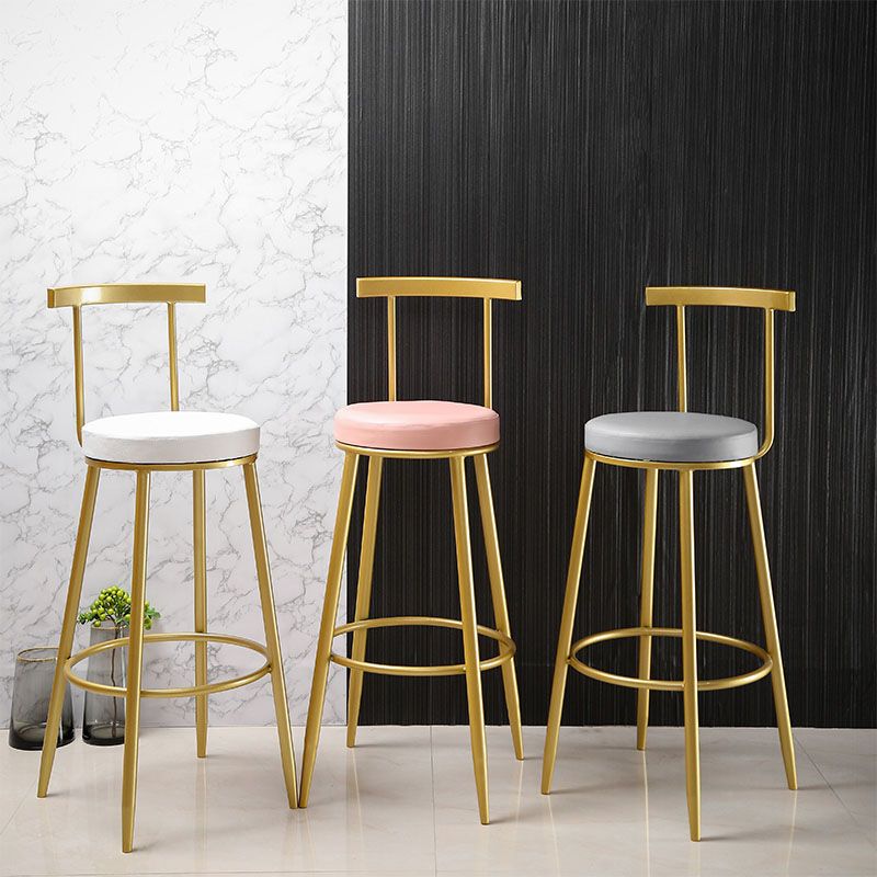 Nordic Style Upholstered Fabric Stools Armless Round Barstools for Home Clearhalo 'Bar Furniture' 'Bar Stools' 'bar_stools' 'furn' 'furn_bar_stools' 'Furniture' 'furniture_bar_stools' 'Kitchen & Dining Furniture' 1200x1200_97d1f7f5-931a-4ac6-8c36-032bce26180b