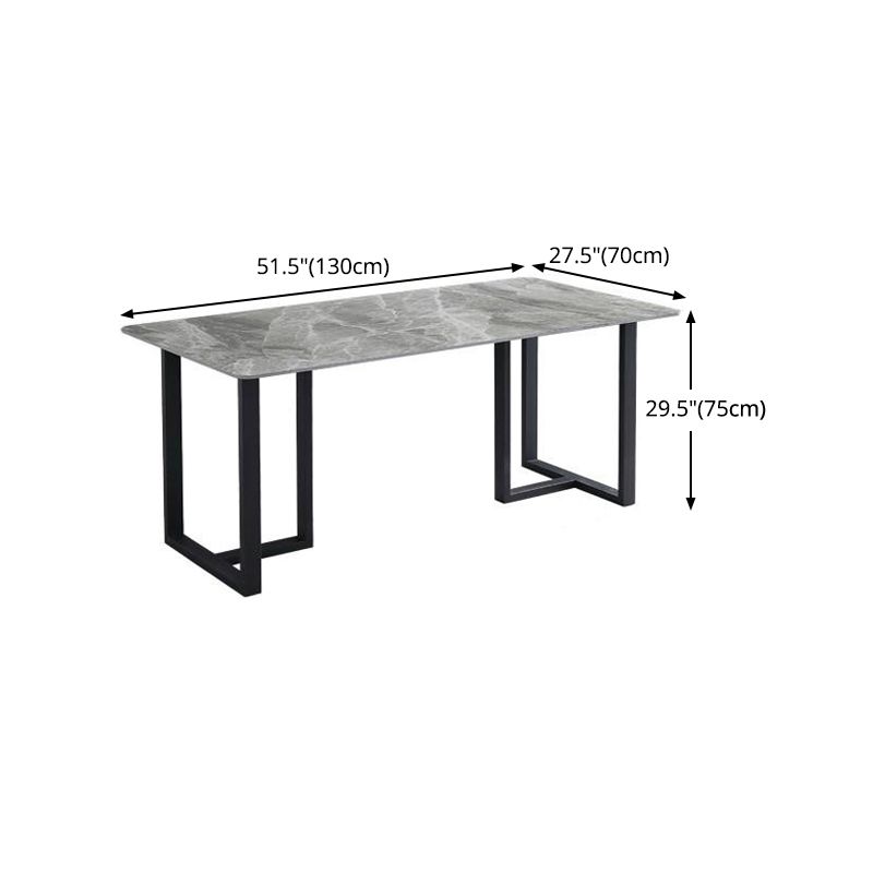 Gesinterde stenen eettafel moderne dubbele voetstuktafel voor thuisgebruik
