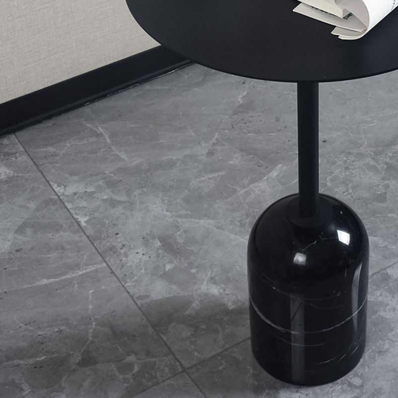 Contemporary Round Metal Side End Table Marble Pedestal Side Table Clearhalo 'Coffee & Accent Tables' 'End & Side Tables' 'end_side_table' 'end_side_tables' 'furn' 'furn_end_side_tables' 'Furniture' 'furniture_end_side_table' 'Living Room Furniture' 1200x1200_97d2ca6a-3b3a-4776-a9c8-3dff04e2c19a