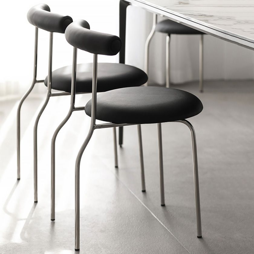 PU Leather Side Chair Modern Style Open Back Stackable Dining Side Chair Clearhalo 'Dining Chairs' 'Dining Tables & Seating' 'dining_chair' 'furn' 'furn_dining_chair' 'Furniture' 'furniture_dining_chair' 'Kitchen & Dining Furniture' 1200x1200_97d40fcc-e951-4a43-8a30-a0e7285f20c2