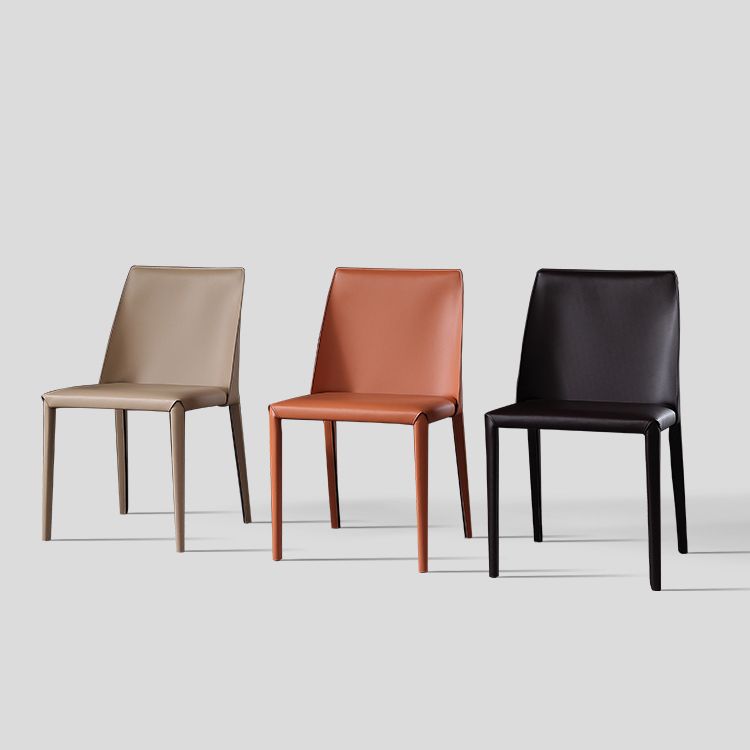 Minimalist Armless Solid Back Chair for Home Use Leather Dining Side Chair Clearhalo 'Dining Chairs' 'Dining Tables & Seating' 'dining_chair' 'furn' 'furn_dining_chair' 'Furniture' 'furniture_dining_chair' 'Kitchen & Dining Furniture' 1200x1200_97d60c9a-5edd-47ce-b2b8-167001ee2e25