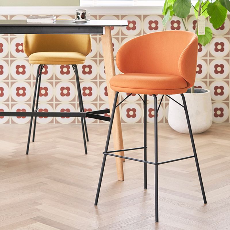 Modern Style Upholstered Counter Stool Low Back Bar Stool for Living Room