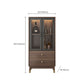 Contemporary Wood Display Stand Glass Doors Display Cabinet with Door for Bedroom