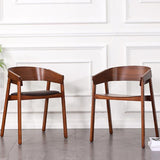 Sedia a braccio da pranzo in legno sedia da pranzo moderna con gambe in legno