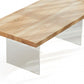 Scandinavian Rectangle Coffee Table with Solid Wood Top and 2 Acrylic Legs Clearhalo 'Coffee & Accent Tables' 'Coffee Tables' 'coffee_tables' 'furn' 'furn_coffee_tables' 'Furniture' 'Living Room Furniture' 1200x1200_97e2755d-2c50-4dde-8fe1-85aedfb70de7