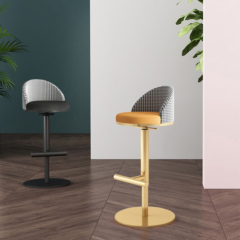 Adjustable Height Armless ar Chair Modern Upholstered Rotatable Bar Stool Clearhalo 'Bar Furniture' 'Bar Stools' 'bar_stools' 'furn' 'furn_bar_stools' 'Furniture' 'Kitchen & Dining Furniture' 1200x1200_97e330f0-c349-4a31-8b57-6b5a7fbc551f