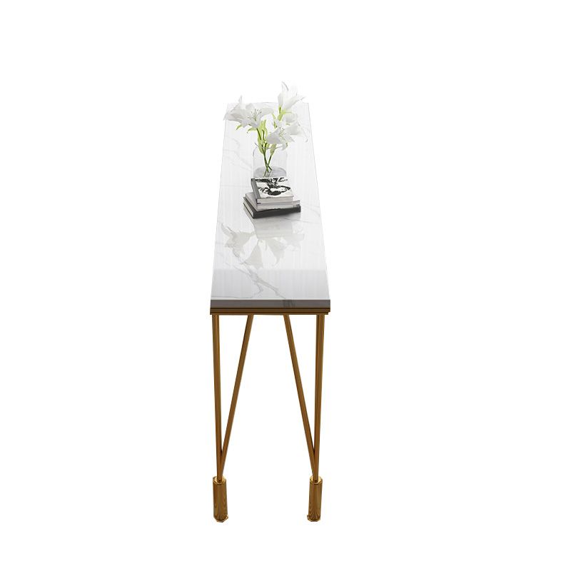 Table moderne à hauteur de bar avec plateau en pierre blanche, table de 41,3 pouces de hauteur
