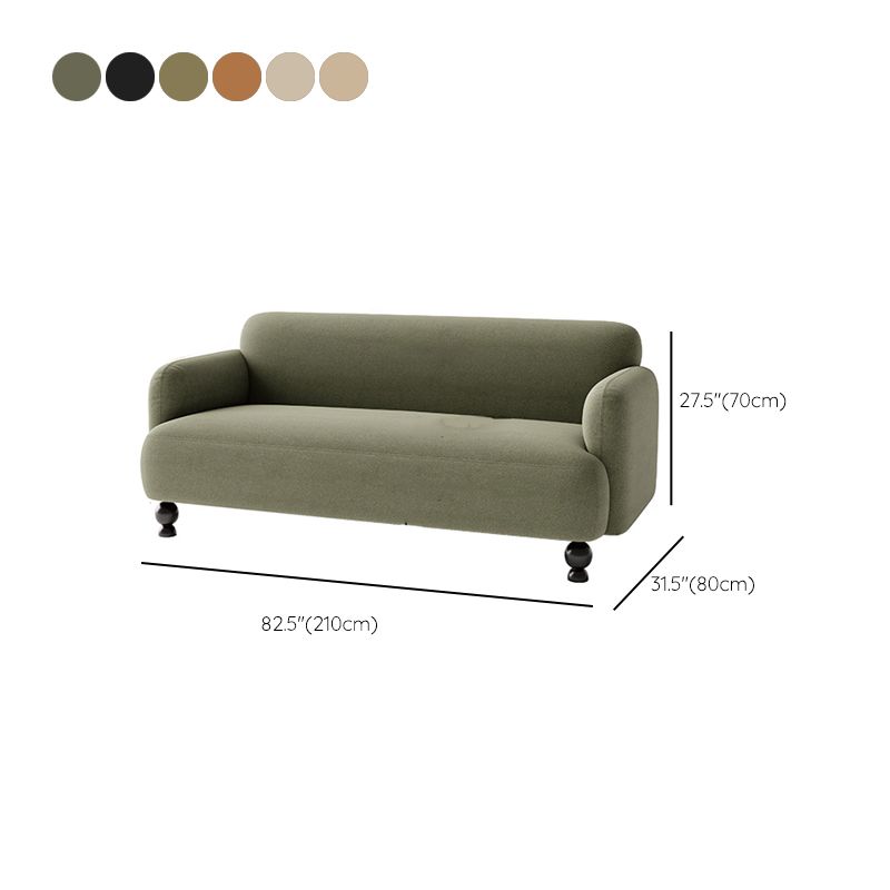 Contemporary Faux Leather Sofa for Living Room with Recessed Arm