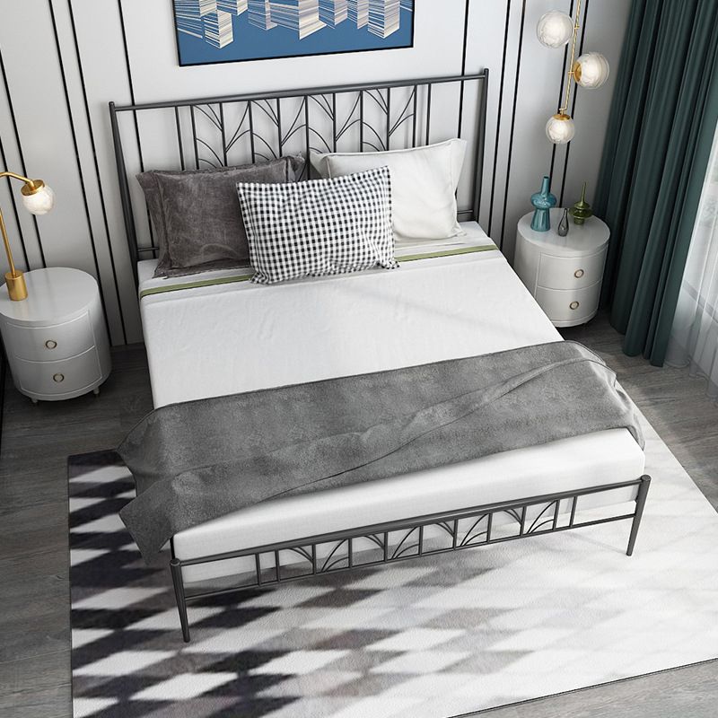 Cadre de lit en or et noir en fer à cadre ouvert avec des jambes en or personnalisées