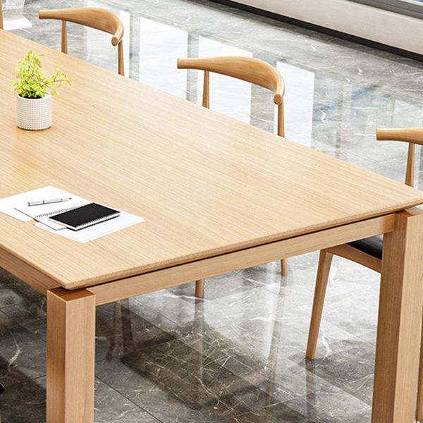 Rectangle Wood Color Dining Table Solid Wood Table Minimalist with 4 Legs Clearhalo ' dining_table' 'Dining Tables & Seating' 'Dining Tables' 'furn' 'furn_dining_table' 'Furniture' 'furniture_dining_table' 'Kitchen & Dining Furniture' 'kitchen&dining_furn' 'kitchen' 'kitchen_dining_table' 1200x1200_97e8d73b-cf45-4b3c-beee-298c70d19ea8