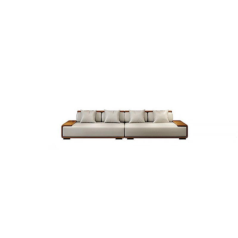 Assembled Genuine Leather Living Room Recessed Arm Modular Sofa & Chaise Clearhalo 'furn' 'furn_sectionals' 'Furniture' 'furniture_sectionals' 'kitchen' 'kitchen_sectionals' 'Living Room Furniture' 'Sectionals' 1200x1200_97e93755-0550-4d07-8ada-920be97f3ce2