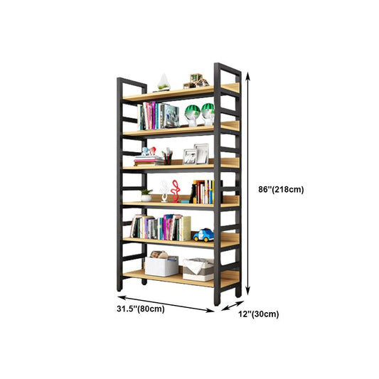 Modern Style Bookshelf Black Frame and Wood Bookcase for Office Clearhalo 'Bookcases' 'furn' 'furn_bookcases' 'Furniture' 'Office Furniture' 1200x1200_97ea45d8-0772-4aaf-b1e4-8c6987b1e9eb